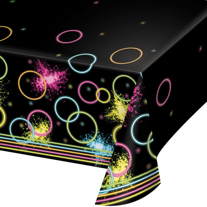 6 pc Bulk Glow Party Plastic Table Covers