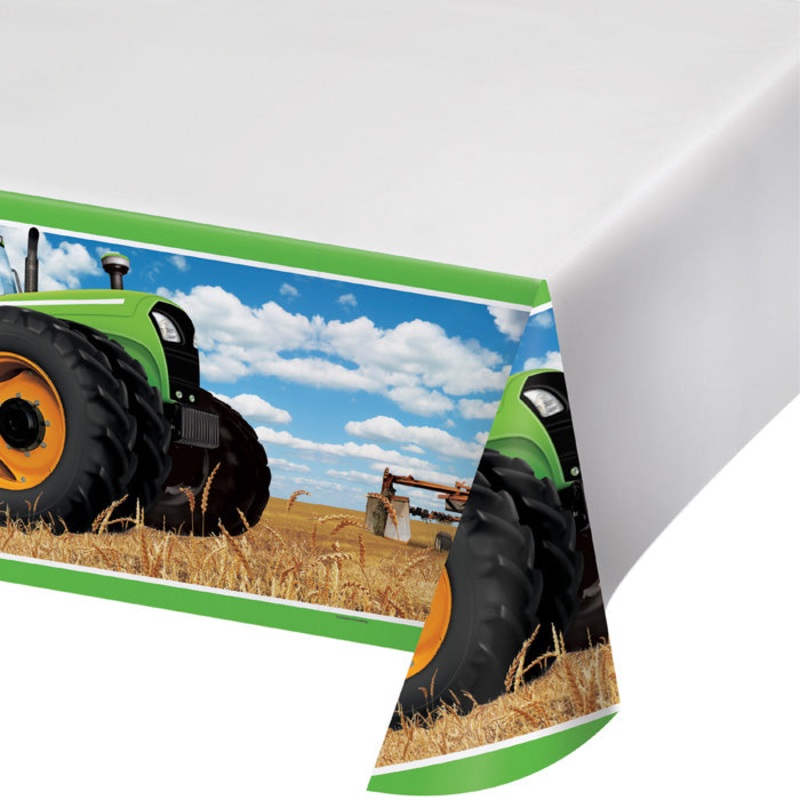 6 pc Bulk Tractor Time Plastic Table Covers