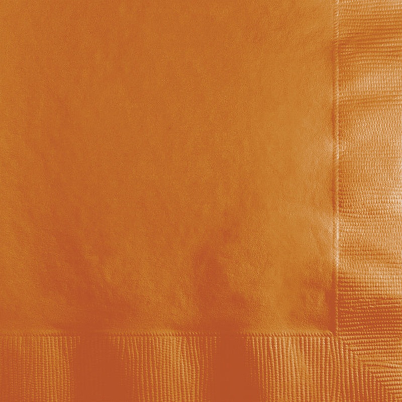 600 pc Bulk Pumpkin Spice Orange Beverage Napkins 2 Ply