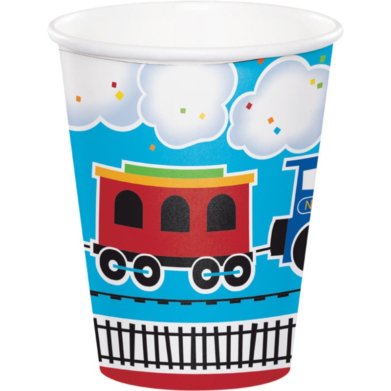 96 pc Bulk All Aboard Train 9 oz Cups