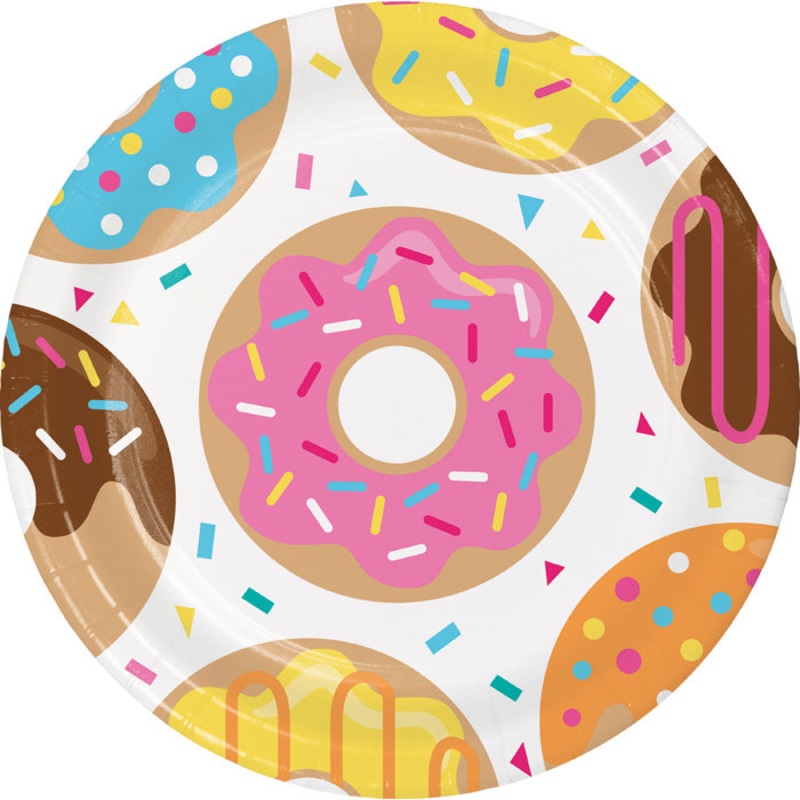 96 pc Bulk Donut Time Dinner Plates