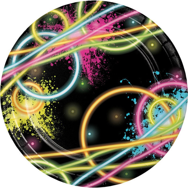 96 pc Bulk Glow Party Dessert Plates