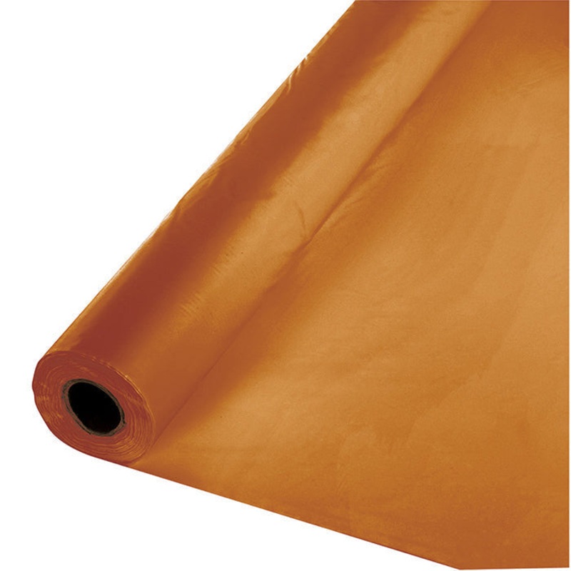 Pumpkin Spice Orange Plastic Banquet Roll 100ft x 40 inch