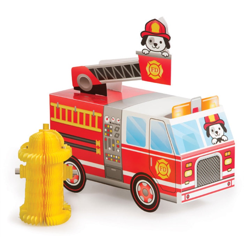6 pc Bulk Fire Truck Centerpieces