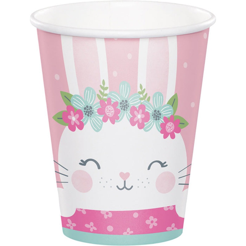 96 pc Bulk Bunny Party 9 oz Cups