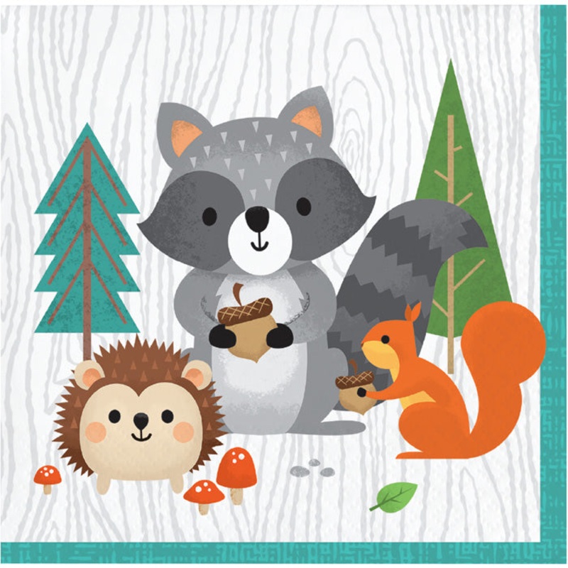 192 pc Bulk Wild One Woodland Beverage Napkins