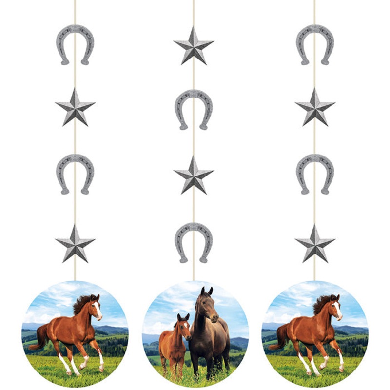 36 pc Bulk Wild Horse Hanging Decorations
