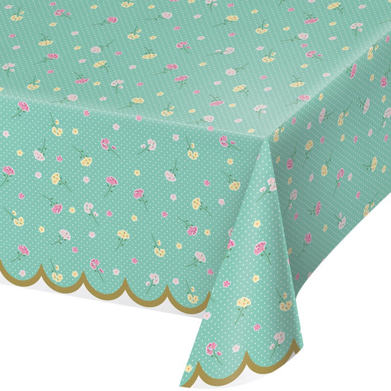 6 pc Bulk Floral Tea Party Plastic Table Covers