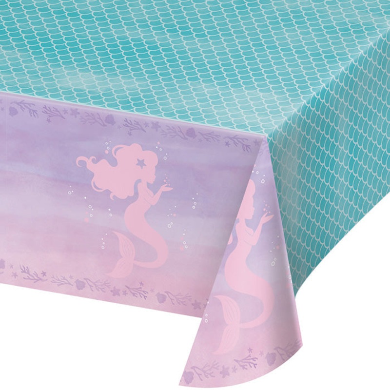 6 pc Bulk Iridescent Mermaid Party Plastic Table Covers
