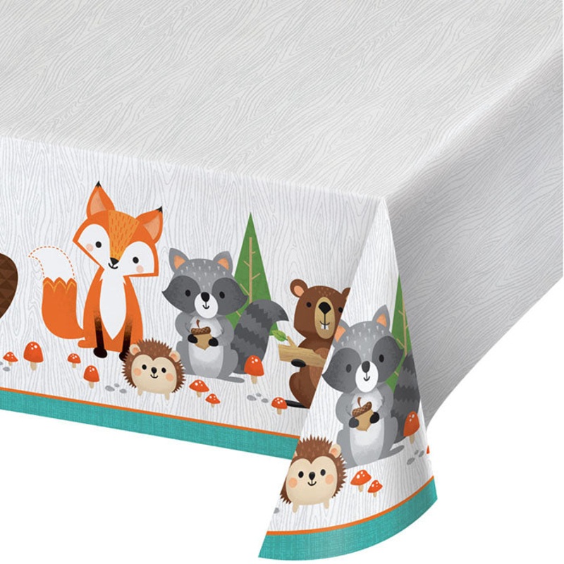 6 pc Bulk Wild One Woodland Plastic Table Covers