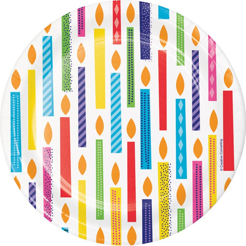 96 pc Bulk Bright Birthday Dessert Plates