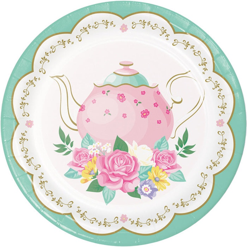 96 pc Bulk Floral Tea Party Dessert Plates