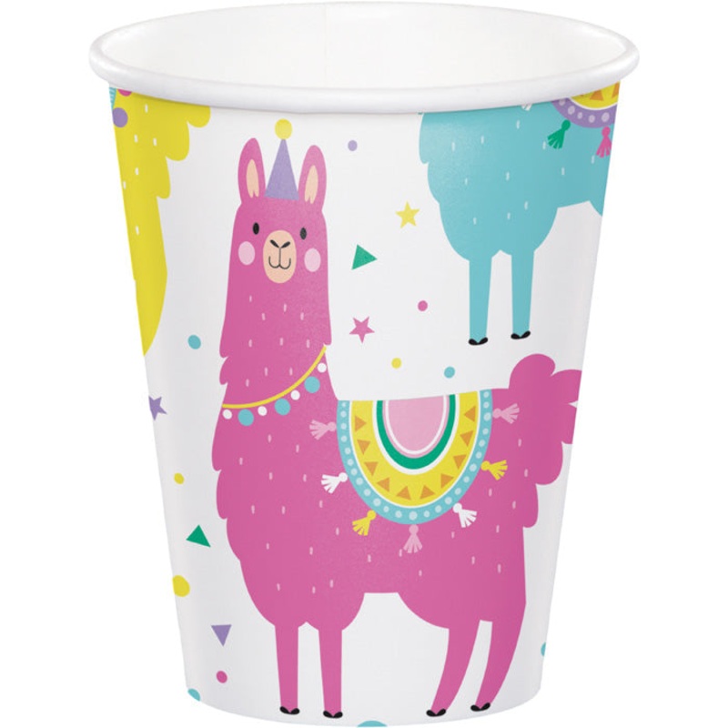 96 pc Bulk Llama Party 9 oz Cups