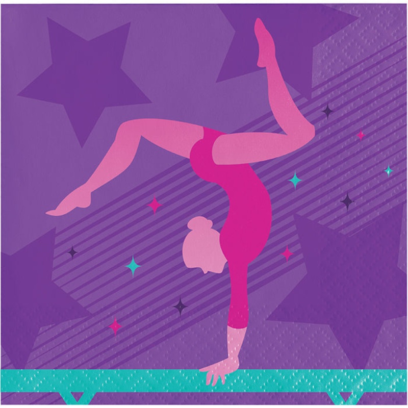 192 pc Bulk Gymnastics Party Beverage Napkins