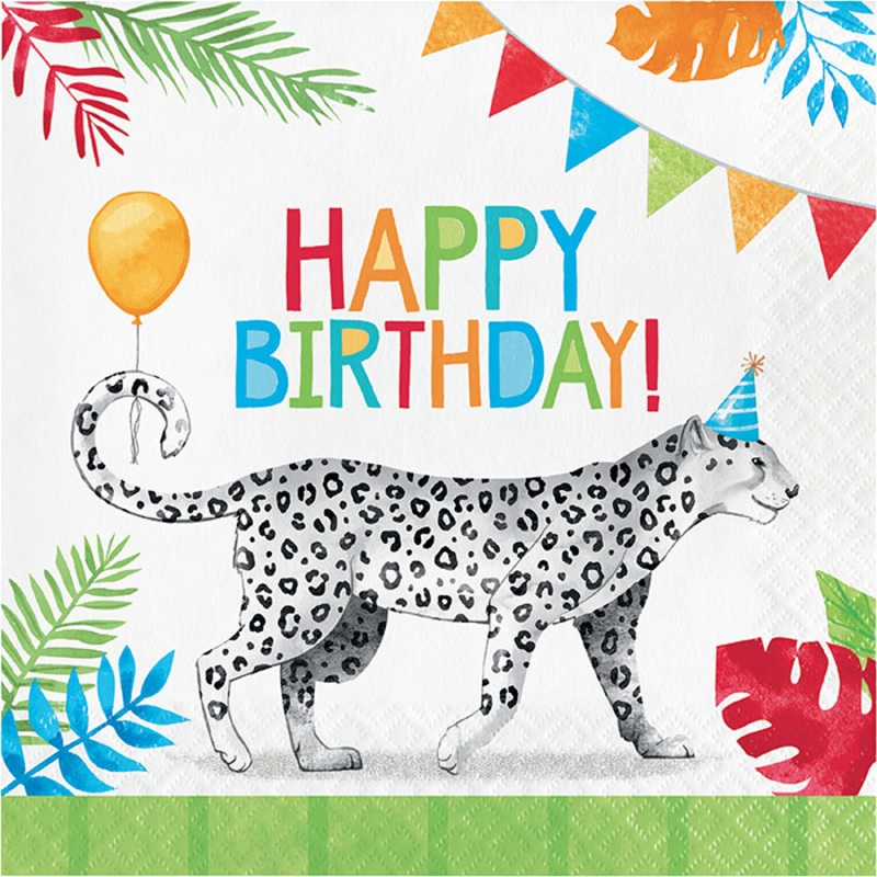 192 pc Bulk Party Animals Happy Birthday Luncheon Napkins