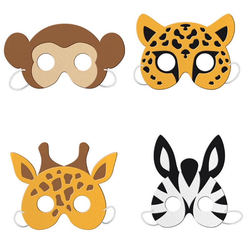 24 pc Bulk Jungle Animals Foam Masks
