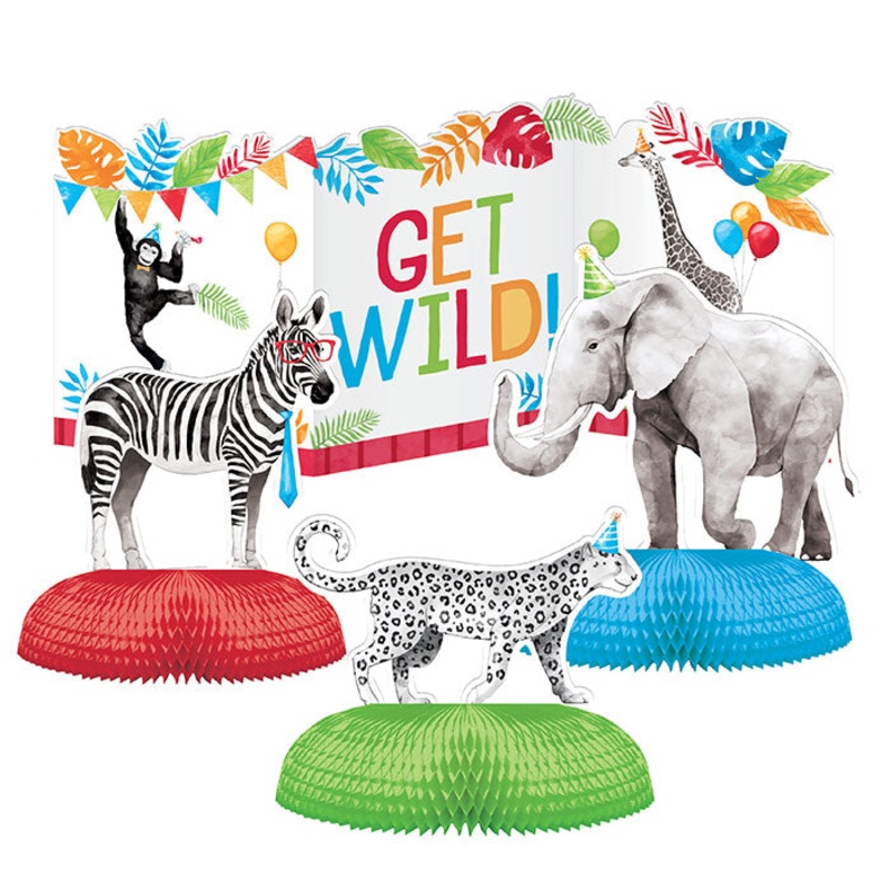 24 pc Bulk Party Animals Get Wild Centerpieces