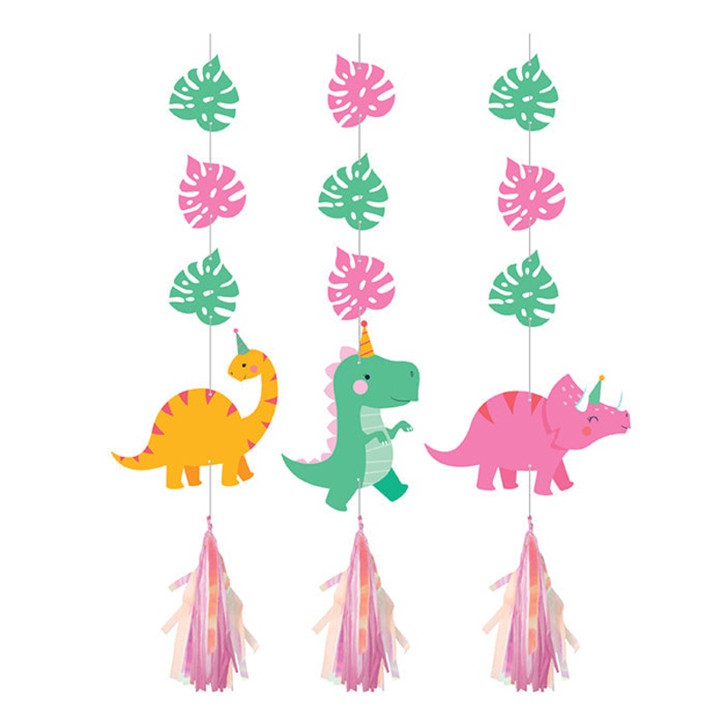 36 pc Bulk Girl Dino Hanging Cutouts
