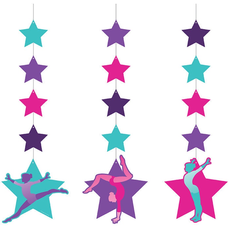 36 pc Bulk Gymnastics Party Hanging Cutouts