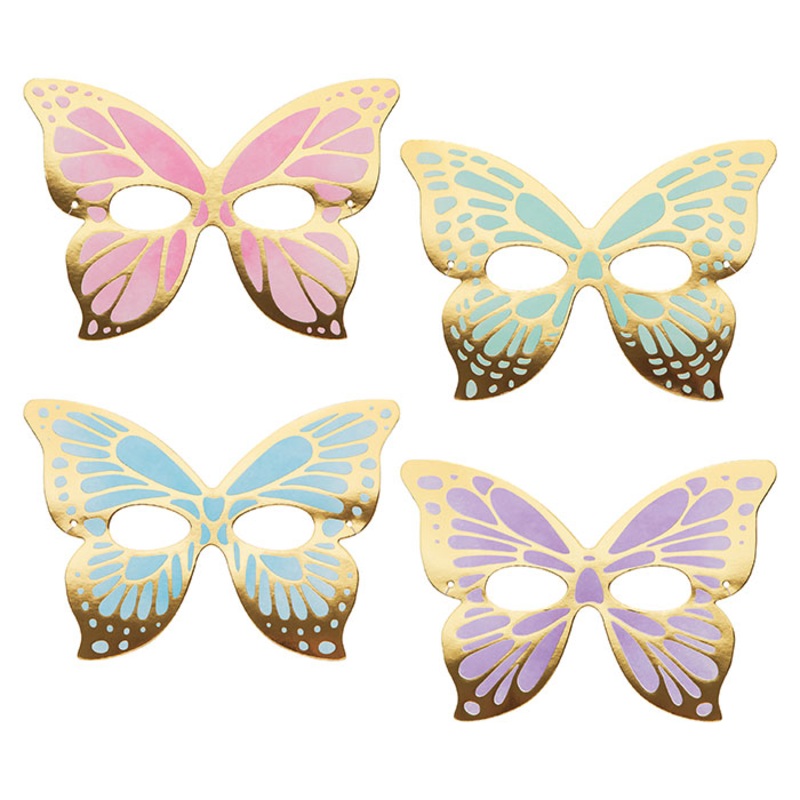 48 pc Bulk Shimmering Butterfly Paper Masks