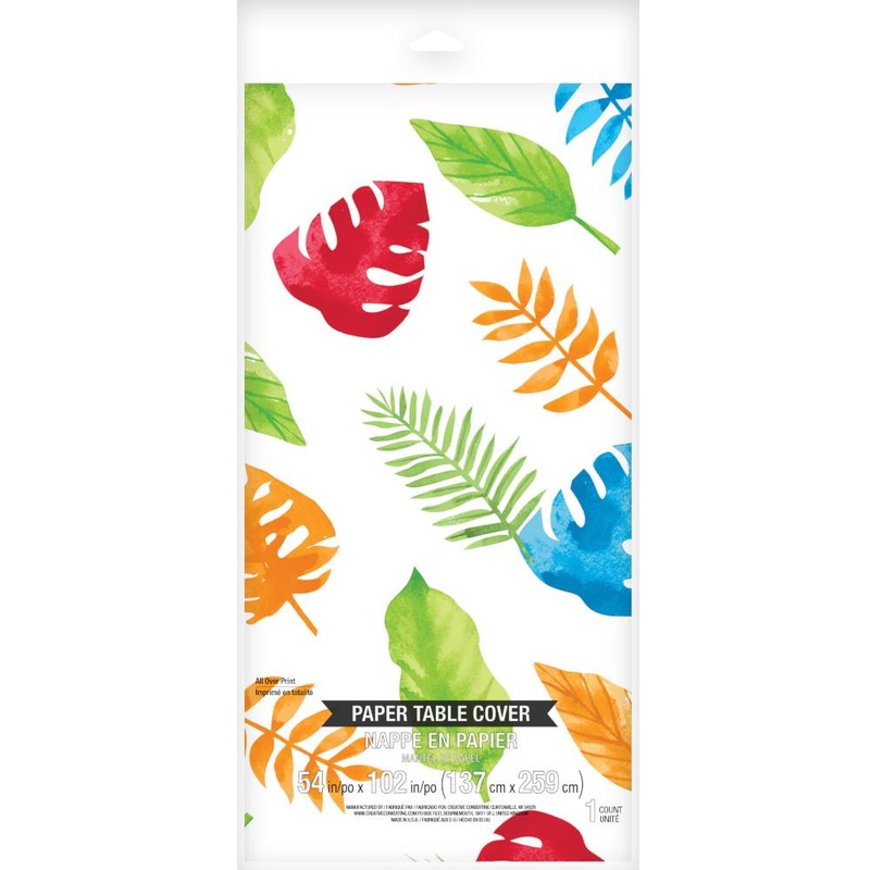 6 pc Bulk Jungle Leaves Paper Table Covers