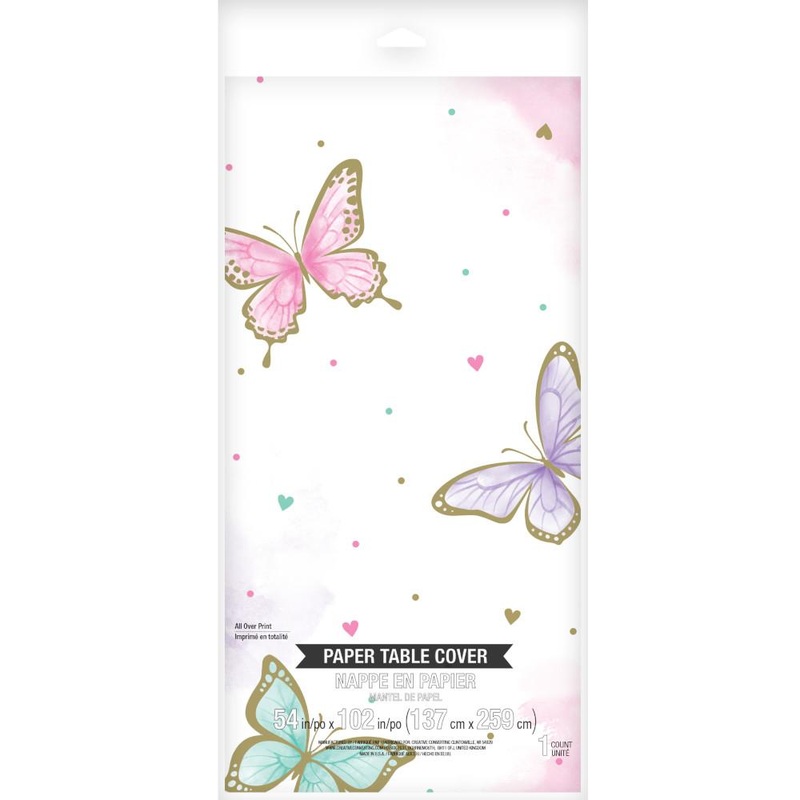 6 pc Bulk Shimmering Butterfly Paper Table Covers