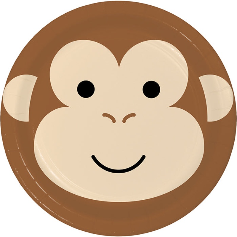 96 pc Bulk Monkey Dinner Plates