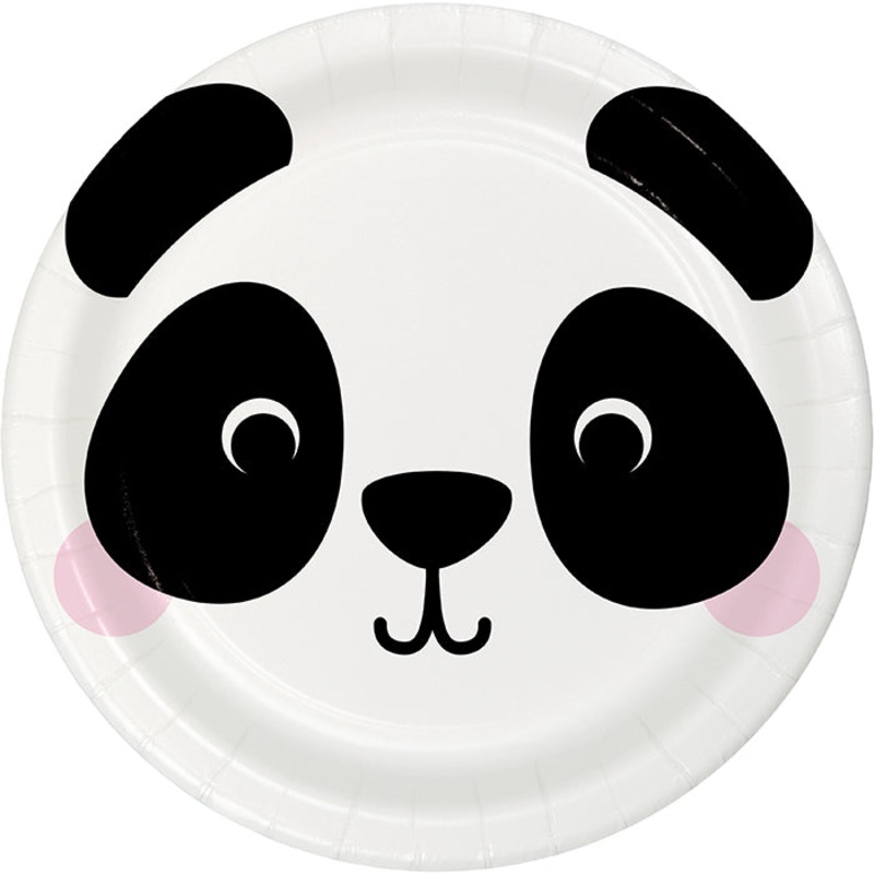 96 pc Bulk Panda Dinner Plates