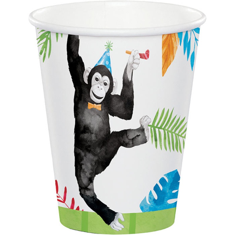 96 pc Bulk Party Animals Paper Cups