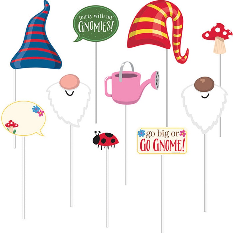 60 pc Bulk Party Gnomes Photo Booth Props