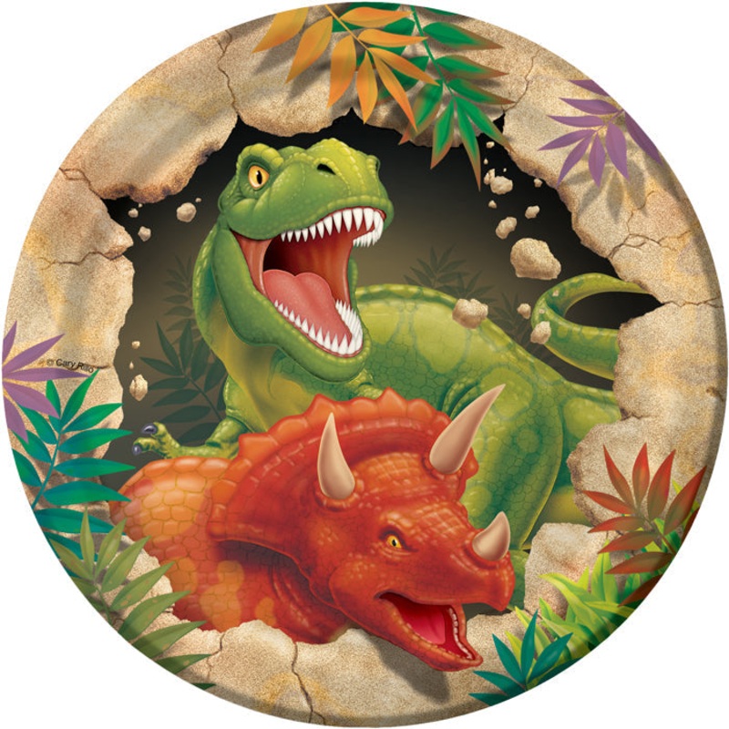 96 pc Bulk Dino Blast Dessert Plates