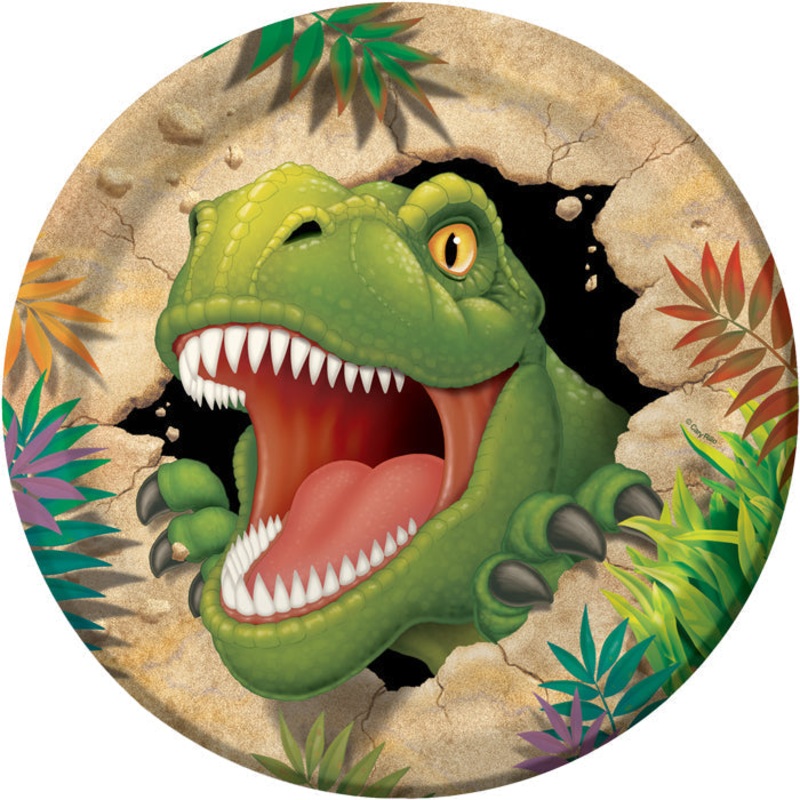 96 pc Bulk Dino Blast Dinner Plates