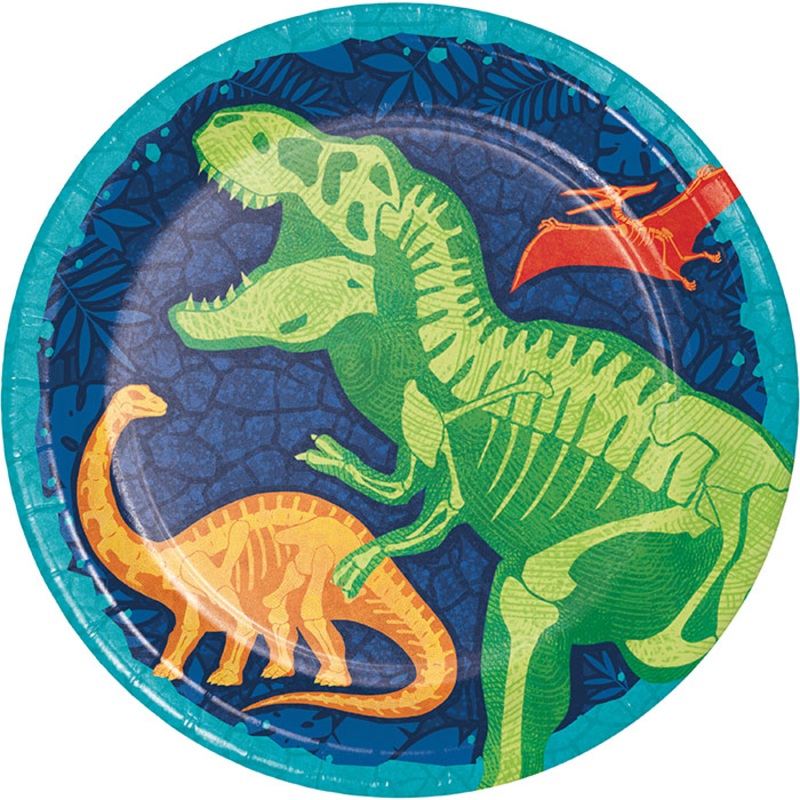 96 pc Bulk Dino Dig Dinner Plates