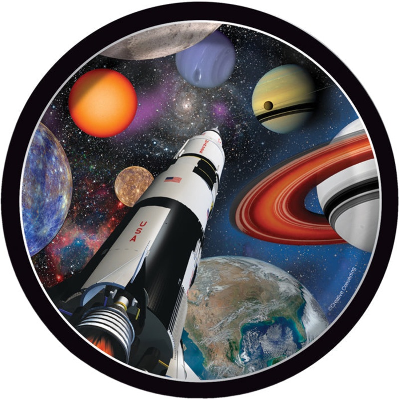 96 pc Bulk Space Blast Dessert Plates