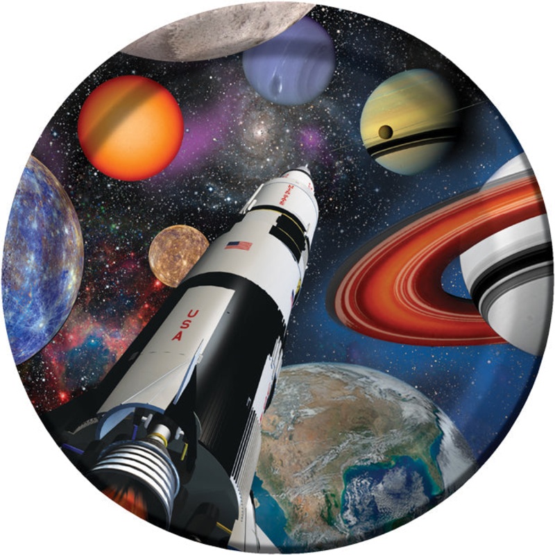 96 pc Bulk Space Blast Dinner Plates