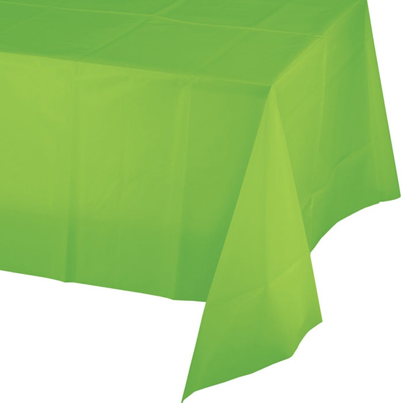 12 pc Bulk Fresh Lime Green Value Friendly Plastic Table Cover