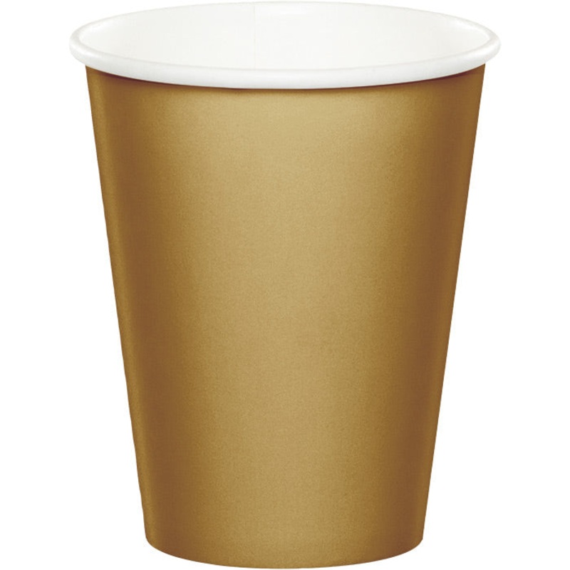240 pc Bulk Glittering Gold 9 oz Hot & Cold Cups