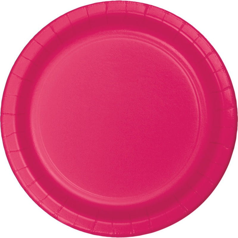 240 pc Bulk Hot Magenta Sturdy Style Paper Banquet Plates 10.25 inch