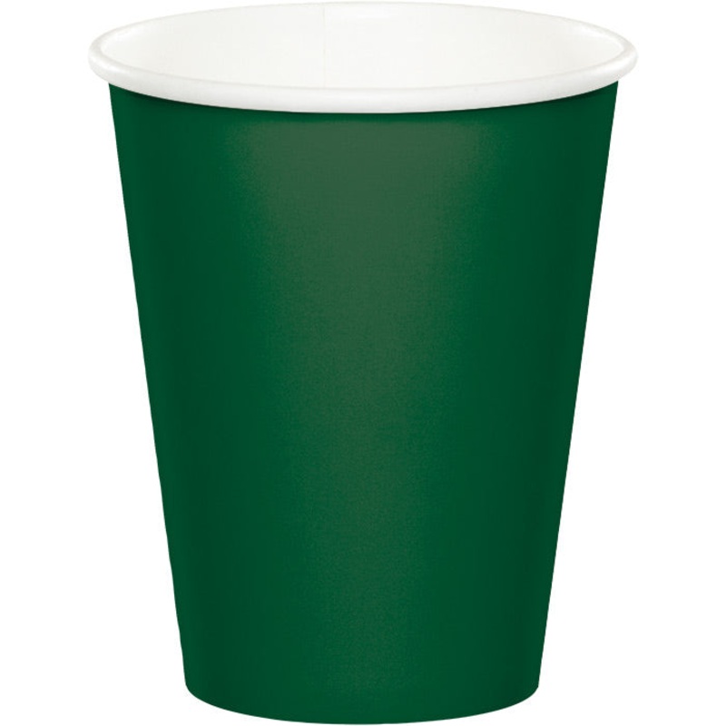240 pc Bulk Hunter Green 9 oz Hot & Cold Cups