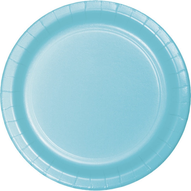 240 pc Bulk Pastel Blue Sturdy Style Paper Banquet Plates 10.25 inch
