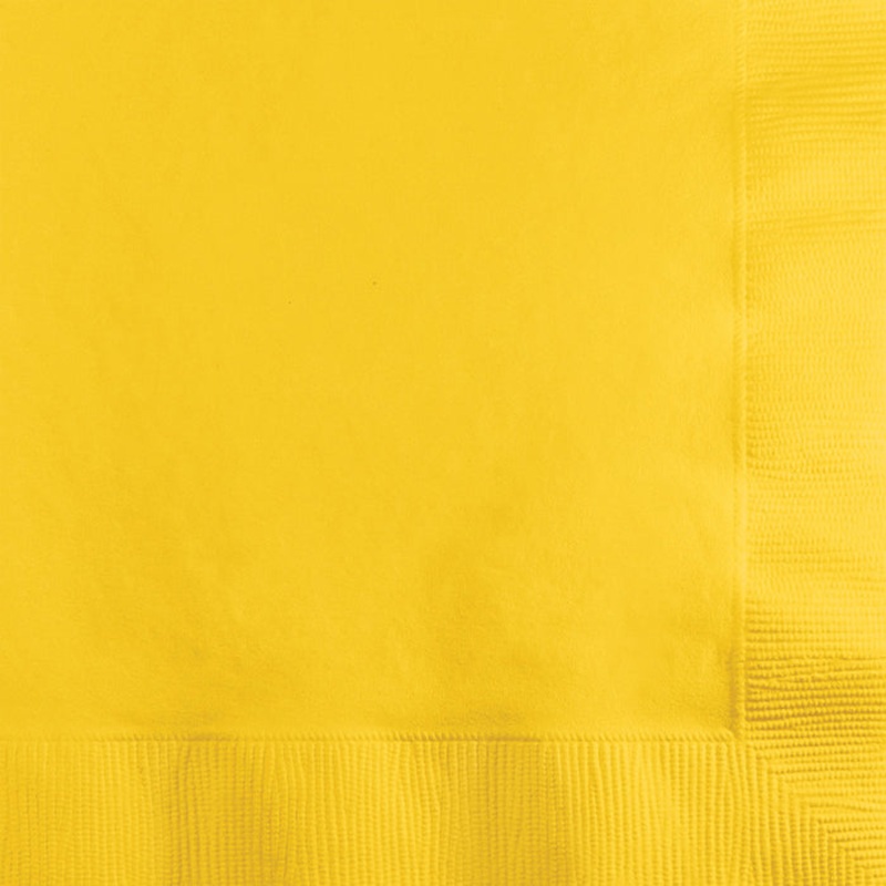 240 pc Bulk School Bus Yellow Value Friendly Beverage Napkins