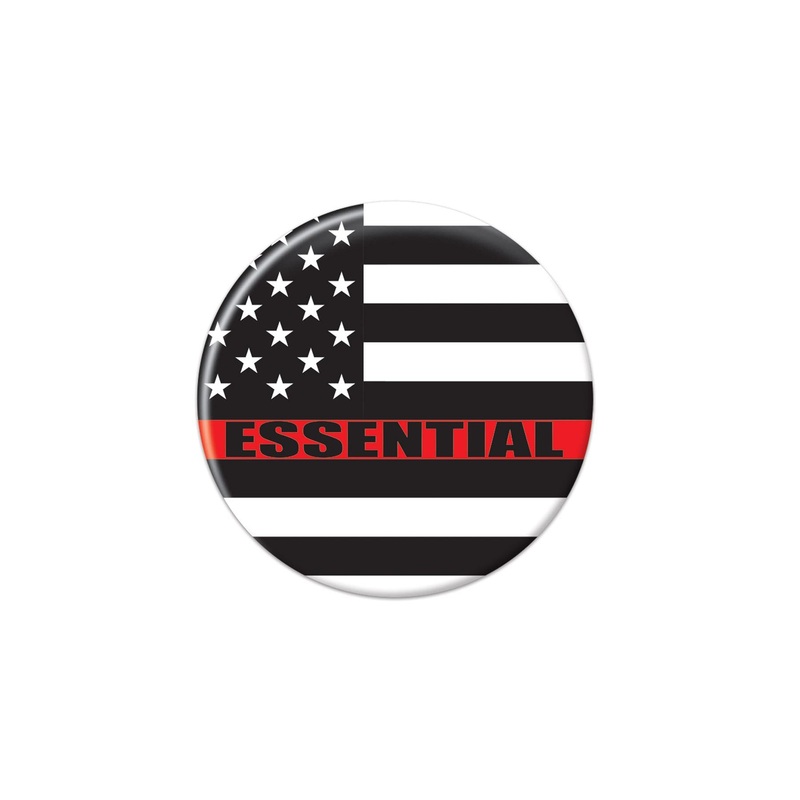 6 Pack Beistle Essential Personnel Button Black/White/Red