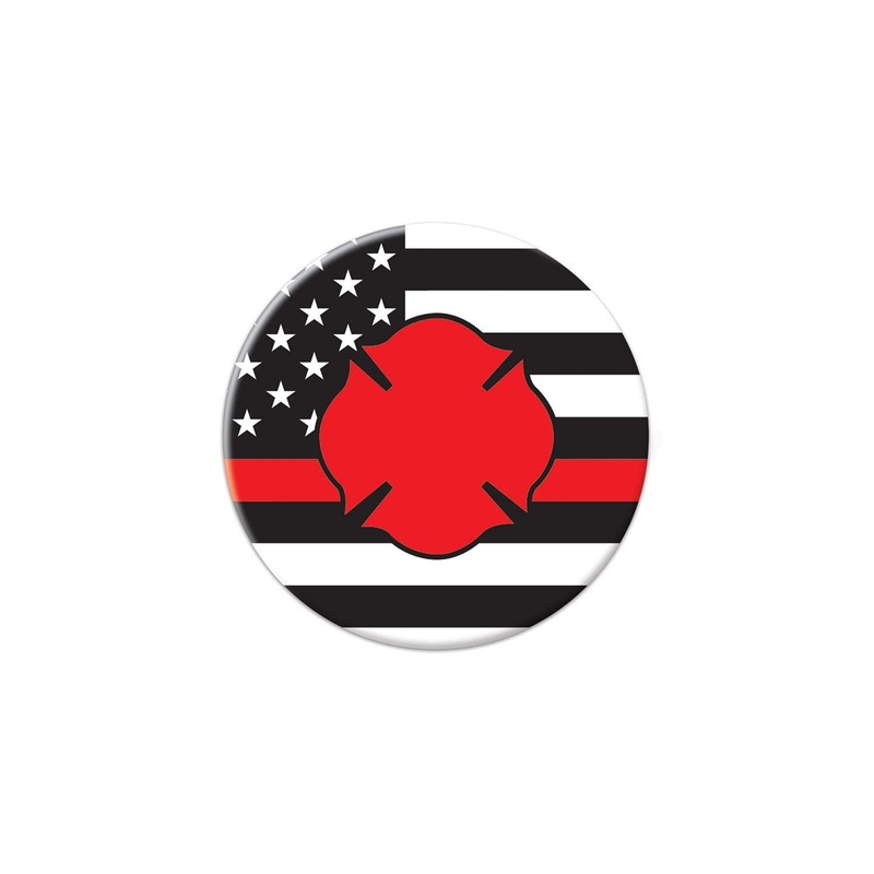 6 Pack Beistle Firefighter Maltese Icon with Flag Button