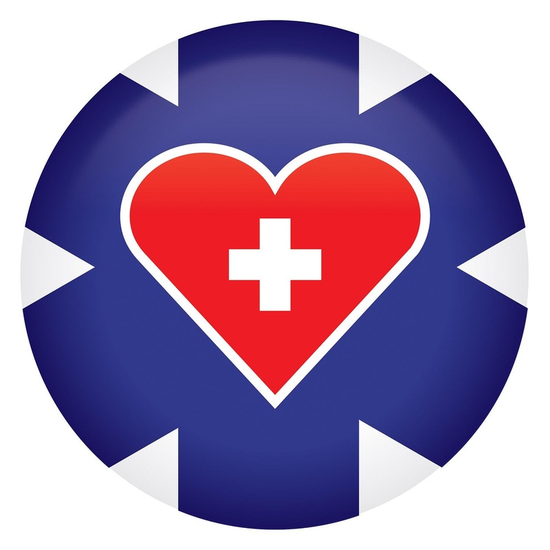 6 Pack Beistle Medical Star Icon with Heart and Cross Button