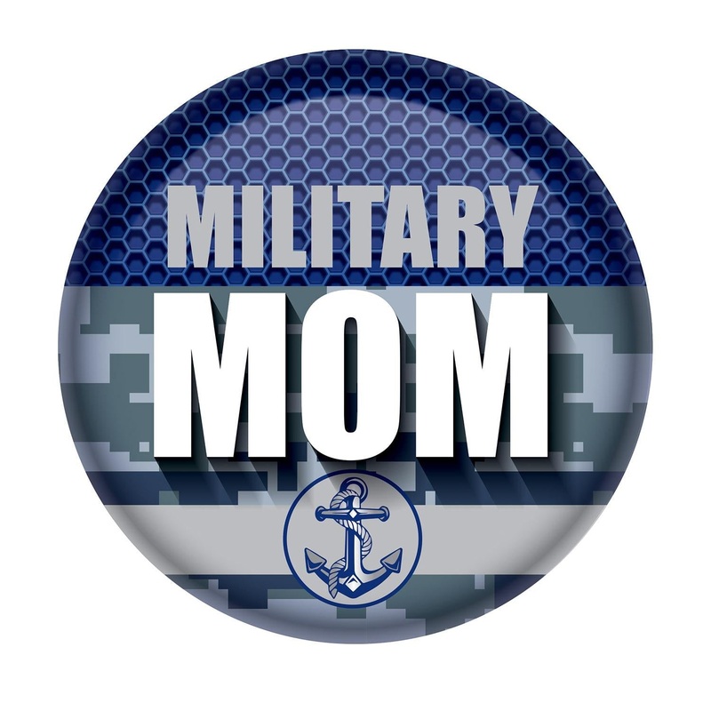 6 Pack Beistle Military Mom Button- Navy