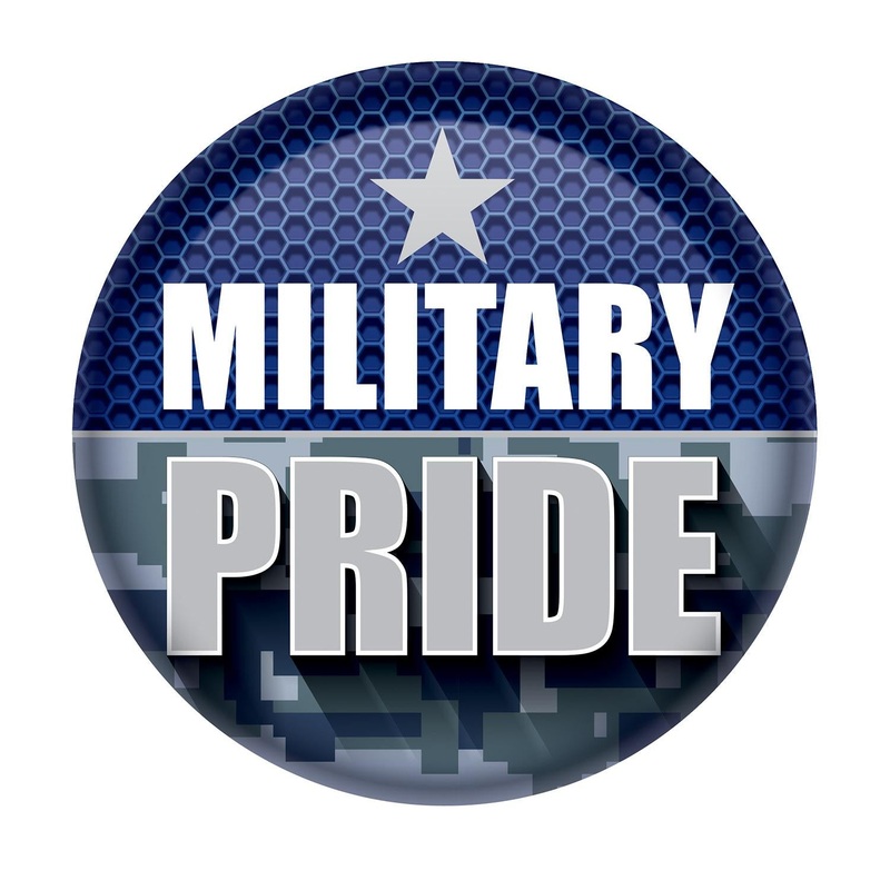 6 Pack Beistle Military Pride Button- Navy- Star