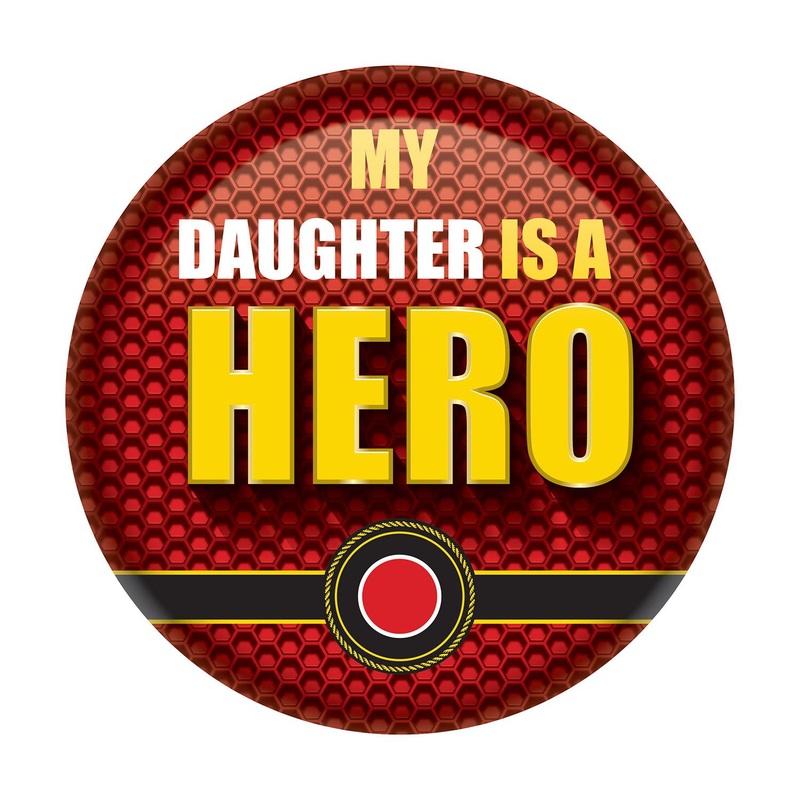 6 Pack Beistle My Daughter Is A Hero Button- Marines