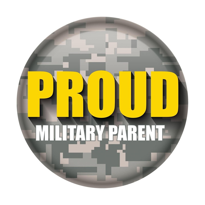 6 Pack Beistle Proud Military Parent Button - Light Camo