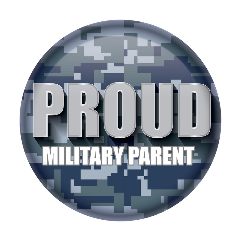 6 Pack Beistle Proud Military Parent Button - Navy