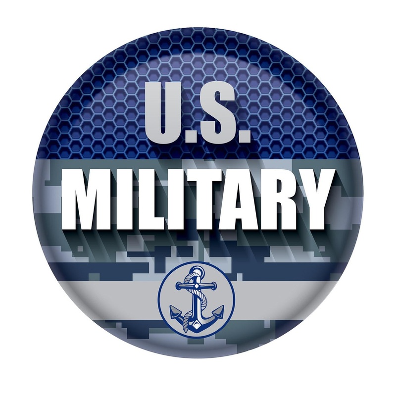 6 Pack Beistle U.S. Military Button- Navy